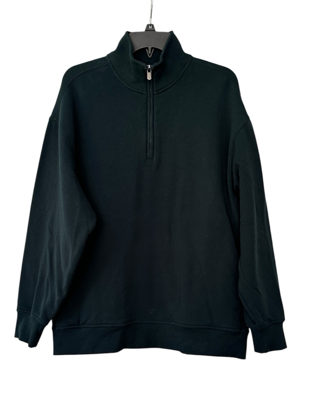 Athleta Forever Fleece 1/4 Zip Sweatshirt Womens M Dark Forest Green Pullover